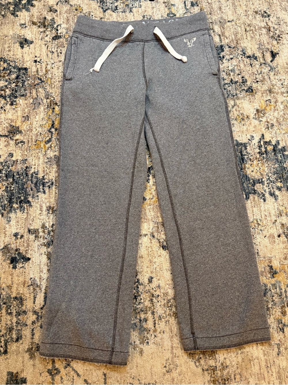 Vintage Y2K American Eagle Heather Grey Fleece Sweatpants Womens XS 2010